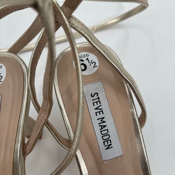 Steve Madden Kyrah Shoes SZ 6.5 Gold Platform Heels Ankle Straps Wedding Formal - Picture 9 of 16